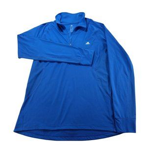 Adidas Mens Size Extra Large XL Climate 1/4 Quarter Zip Pull Over Jacket Blue